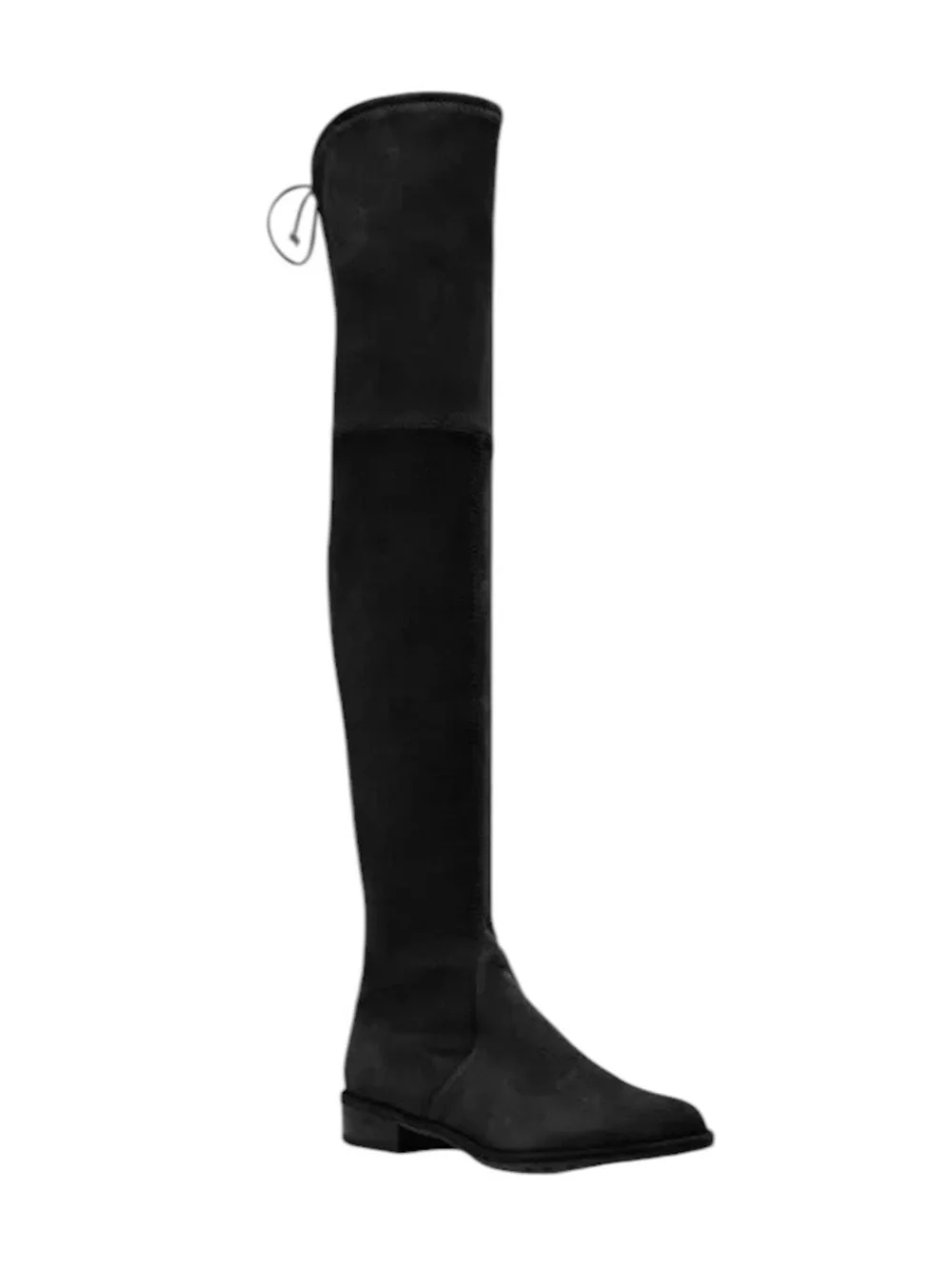 STUART WEITZMAN Suede Lowland over-the-knee Low Heel Boots Black Size 9.5